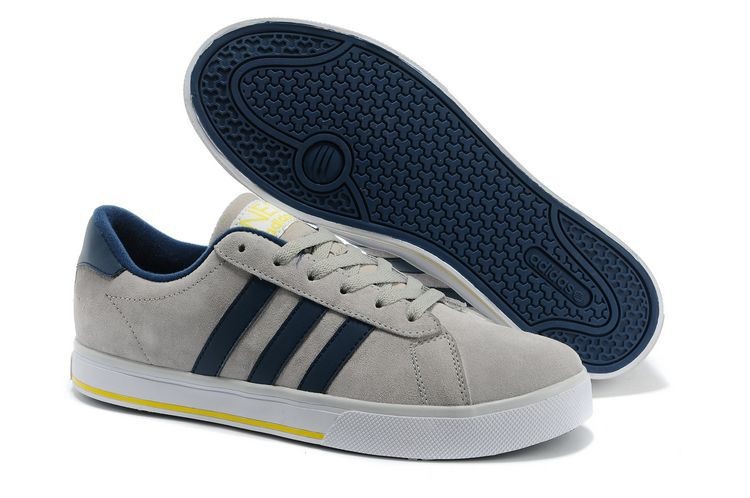 Mens Adidas 2014 Style NEO Low top sneakers Grey/navy blue/bright yellow